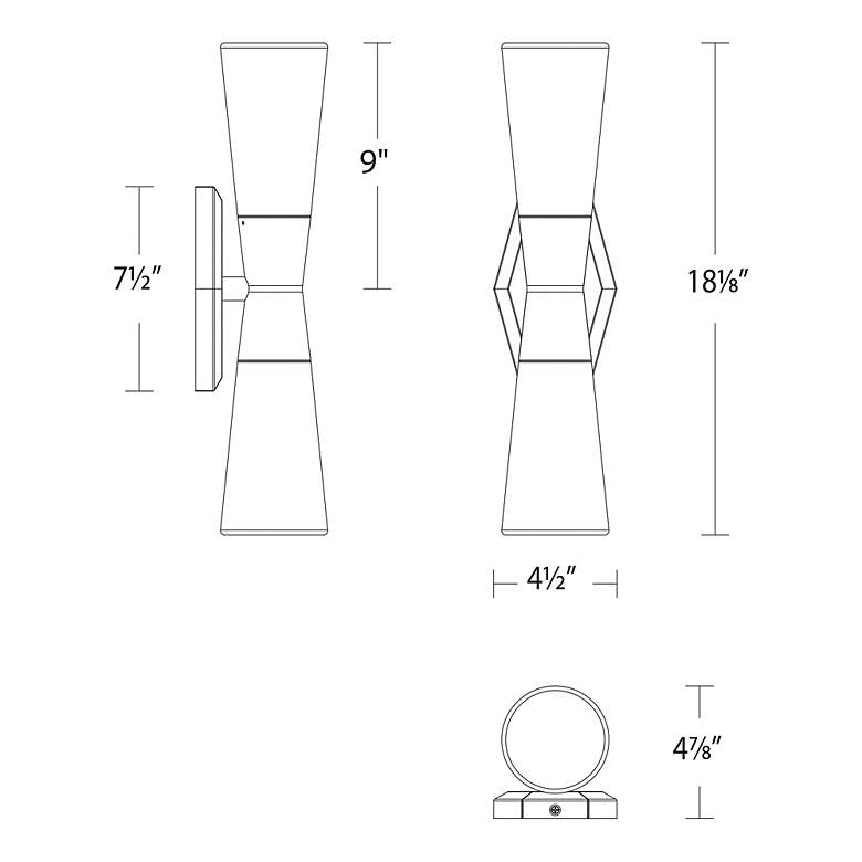 Image 7 WAC Locke 18 1/4"H Brushed Nickel 2-Light LED Wall Sconce more views