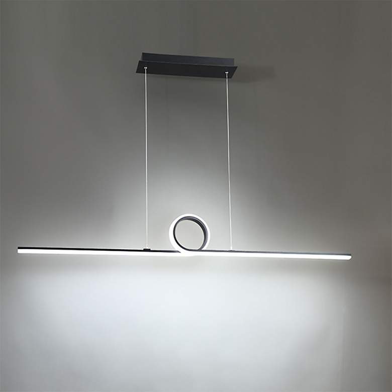Image 2 WAC Loophole 52" Wide Black LED Linear Pendant Light more views