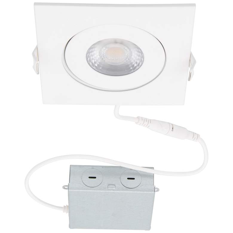 Image 1 WAC Lotos 4 inch White Square Adjustable LED Recessed Kit