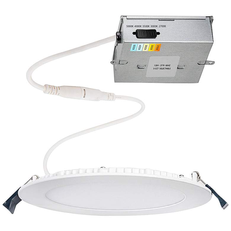Image 1 WAC Lotos 6" White Round 5-CCT Selectable LED Recessed Kit