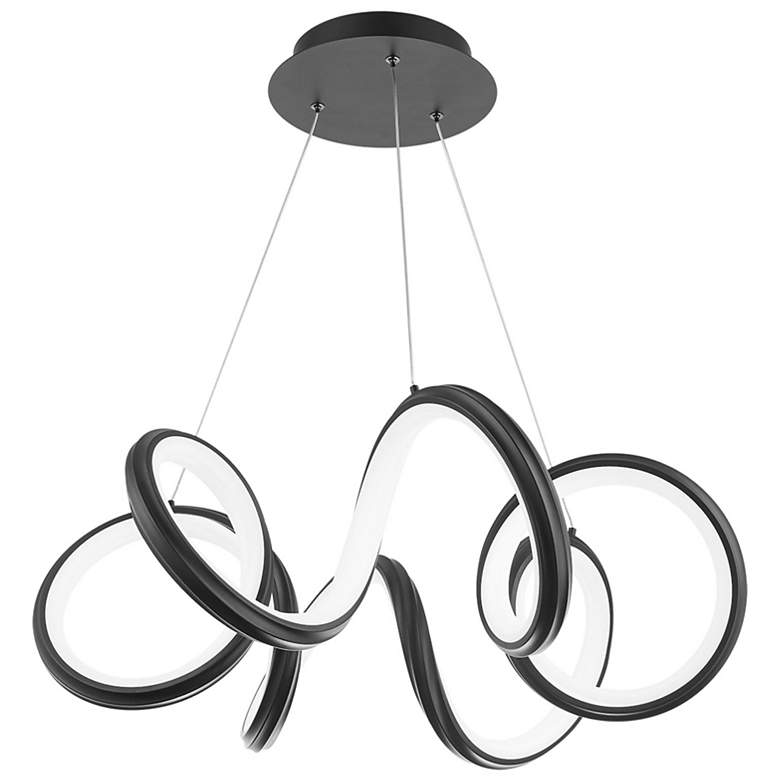 Image 2 WAC Mamba 26" Wide Black Metal Ribbon LED Pendant Light