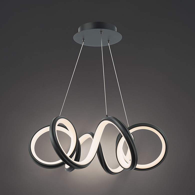 Image 4 WAC Mamba 26" Wide Black Metal Ribbon LED Pendant Light more views