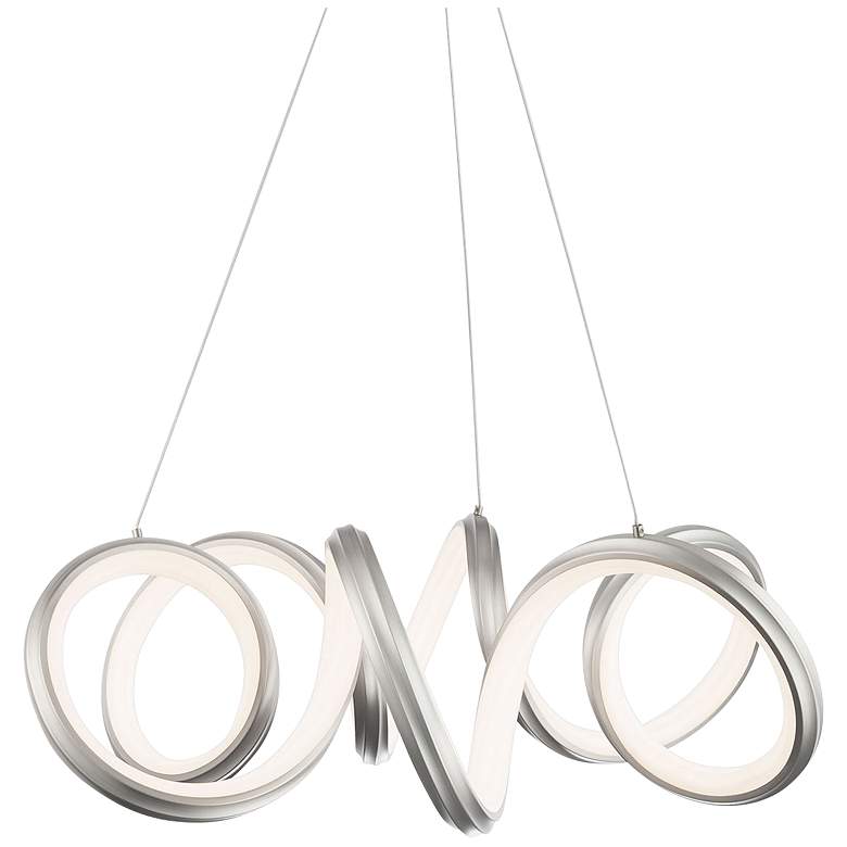 Image 3 WAC Mamba 26" Wide Brushed Nickel LED Pendant Light