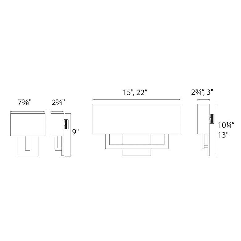 Image 2 WAC Manhattan 15 inchW Brushed Bronze Medium LED Wall Sconce more views