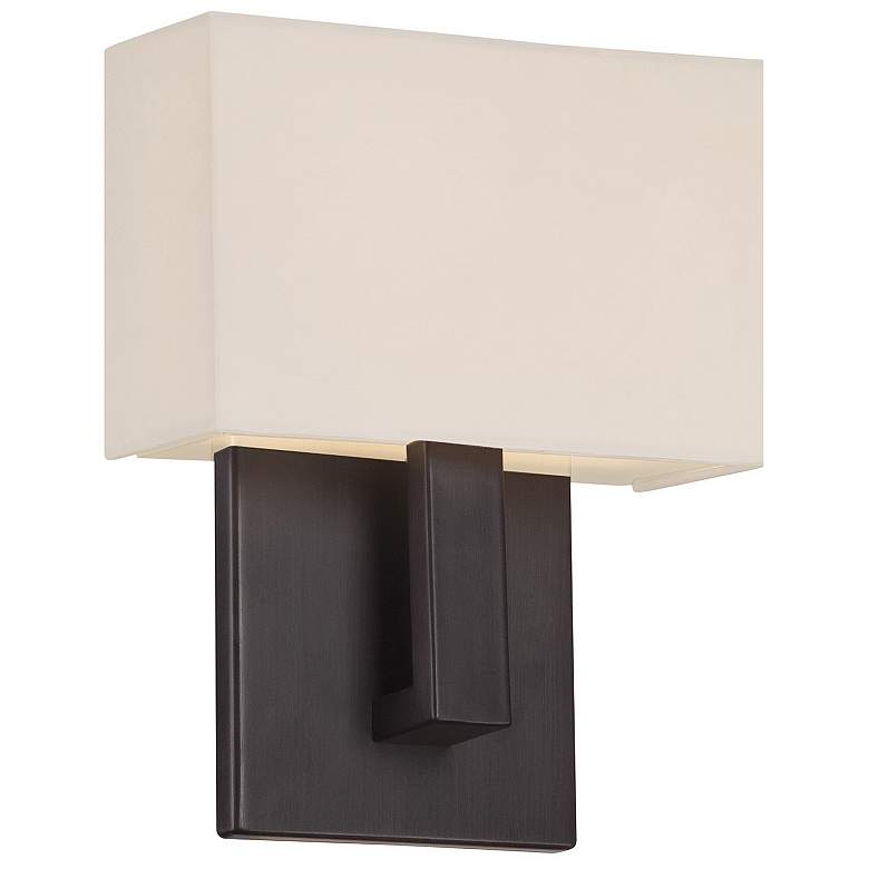 Image 1 WAC Manhattan 7 1/2"W Brushed Bronze Small LED Wall Sconce