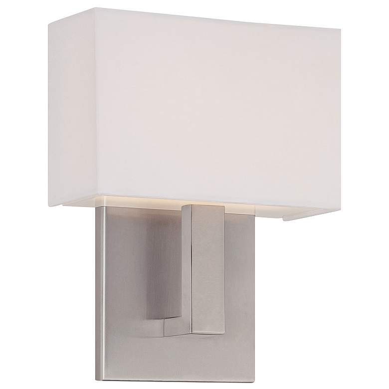 Image 1 WAC Manhattan 7 1/2 inchW Brushed Nickel Small LED Wall Sconce