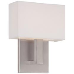 WAC Manhattan 7 1/2&quot;W Brushed Nickel Small LED Wall Sconce