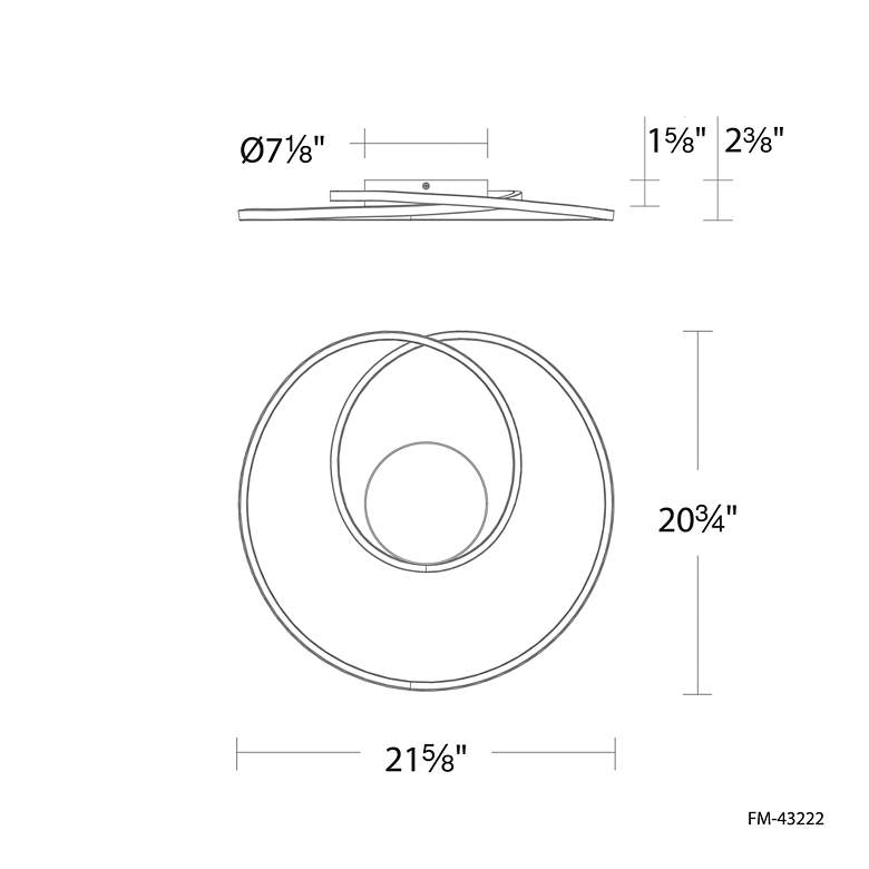Image 2 WAC Marques 21 1/2" Wide Black LED Ceiling Light more views