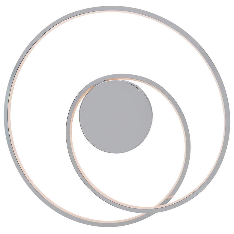 Image 1 WAC Marques 21 3/4" Wide Chrome LED Modern Ring Ceiling Light
