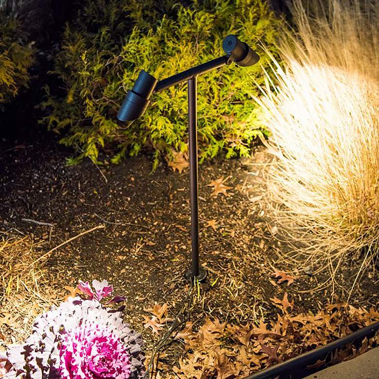 Image 2 WAC Mini Accent 50 1/4" High Bronze LED Double Path Light more views