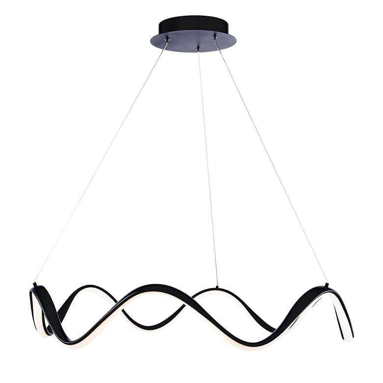 Image 3 WAC Morae 30" Wide Black LED Pendant Light more views