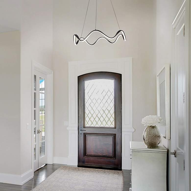 Image 7 WAC Morae 30" Wide Black LED Pendant Light more views