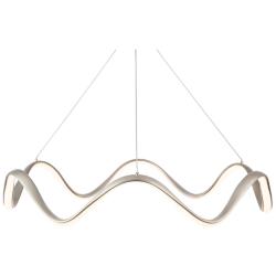 WAC Morae 30" Wide Brushed Nickel Modern Wave Ring LED Pendant Light