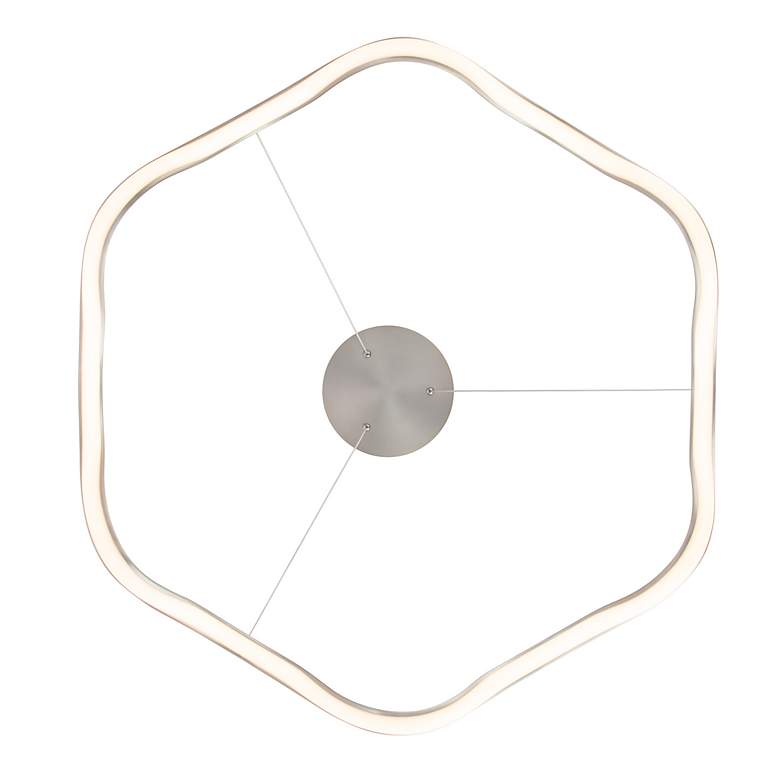 Image 3 WAC Morae 30" Wide Brushed Nickel Modern Wave Ring LED Pendant Light more views