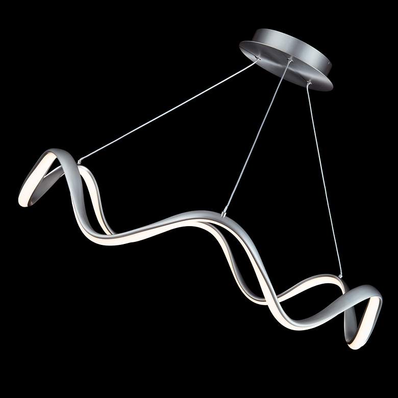 Image 4 WAC Morae 30" Wide Brushed Nickel Modern Wave Ring LED Pendant Light more views