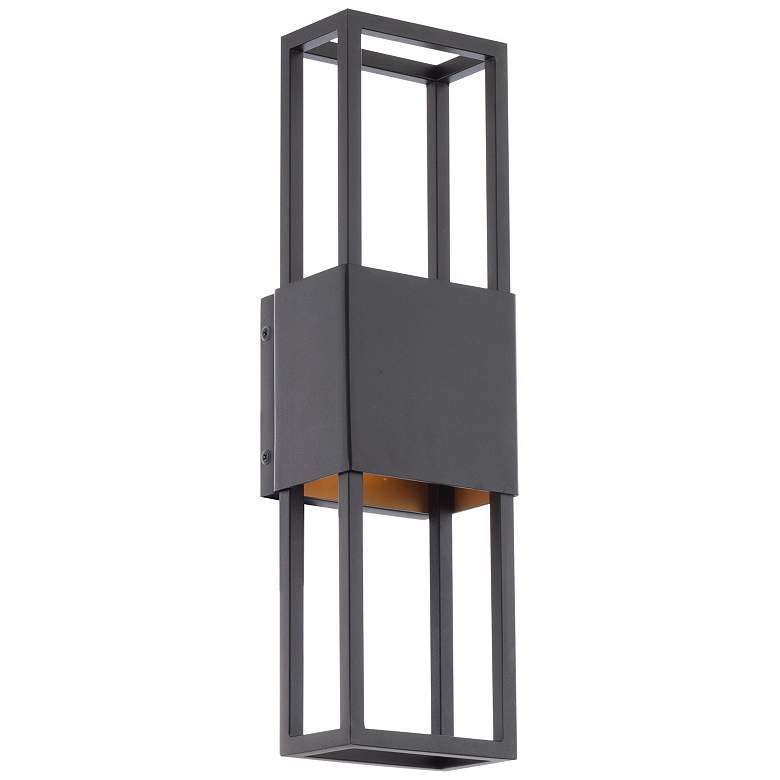 Image 1 WAC Nightvision 16" High 2-Light Black Rectangle Outdoor Wall Light