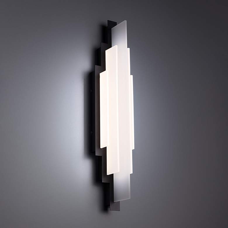 Image 1 WAC Nouveau 22 3/4" High Black LED Wall Sconce