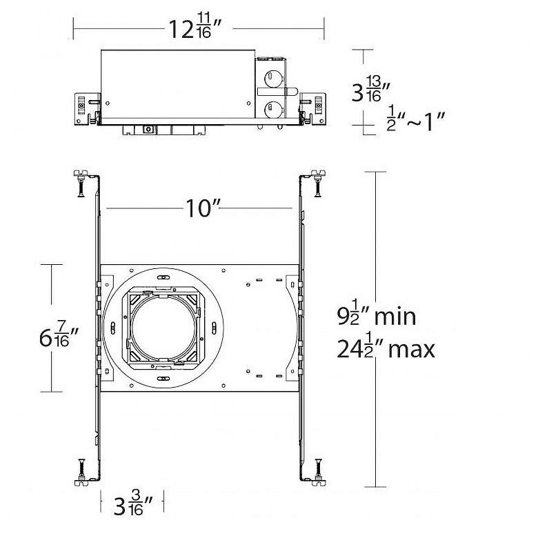 Image 2 WAC Oculux 3 1/2 inch Square IC New Construction LED Housing more views