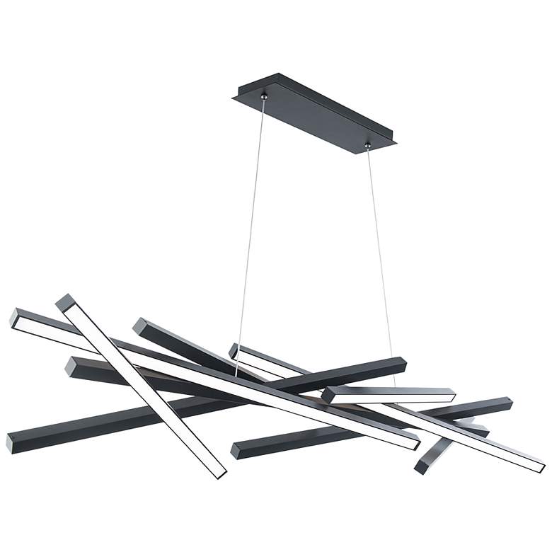 Image 5 WAC Parallax 55" Wide Black LED Linear Pendant more views