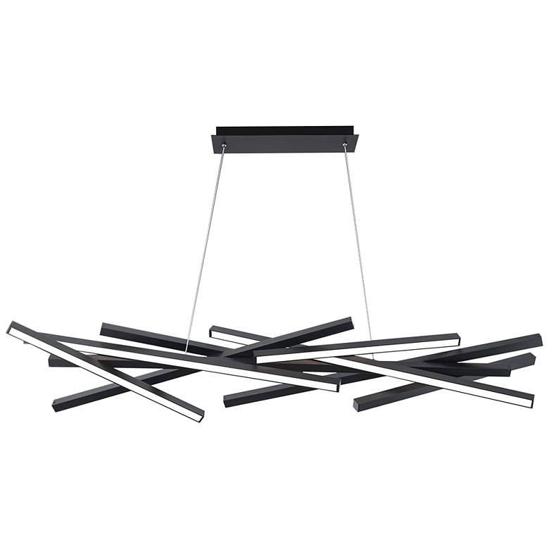 Image 6 WAC Parallax 55" Wide Black LED Linear Pendant more views