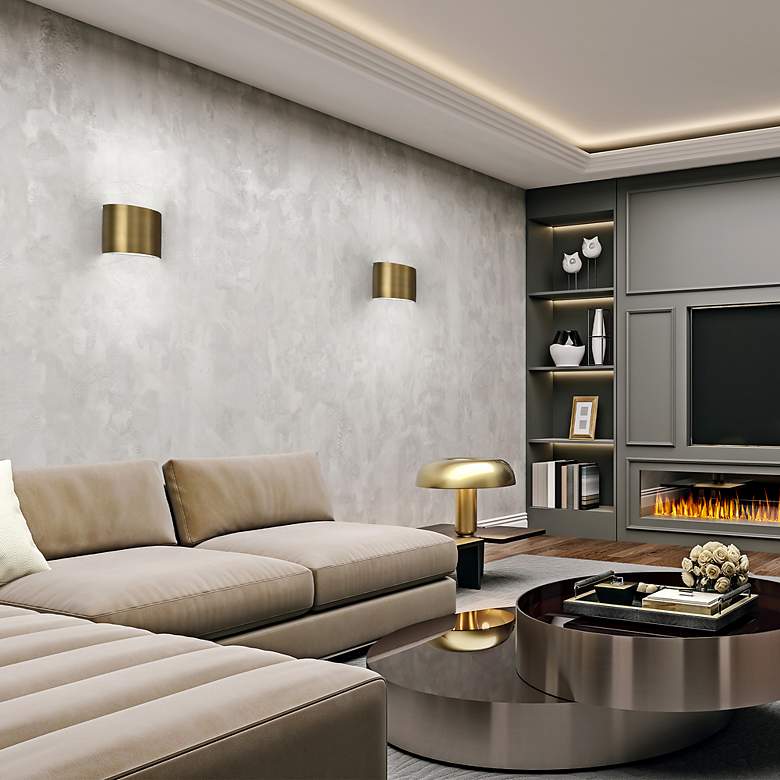 Image 5 WAC Pocket 5 1/2" High Aged Brass LED Wall Sconce more views