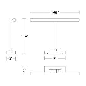 Image4 of WAC Reed 16 1/2" Wide Black LED Picture Light more views