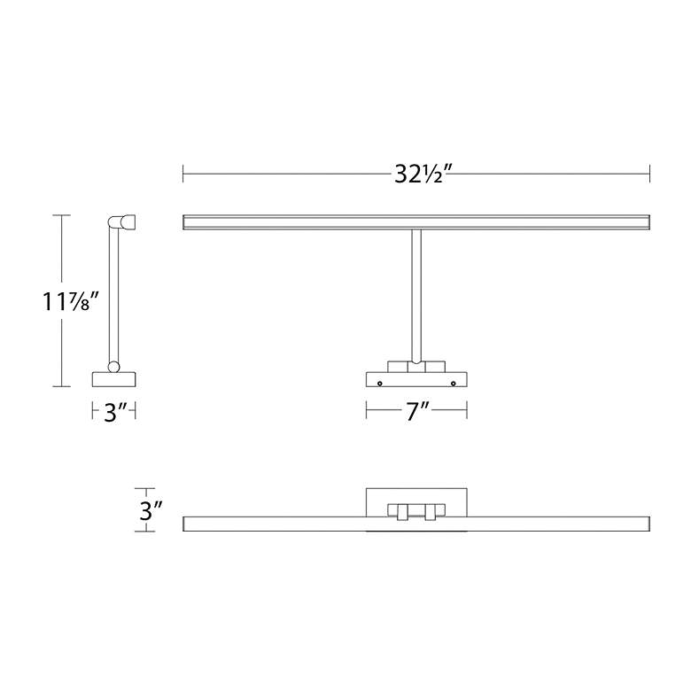 Image 4 WAC Reed 32 1/2 inch Wide Black LED Picture Light more views