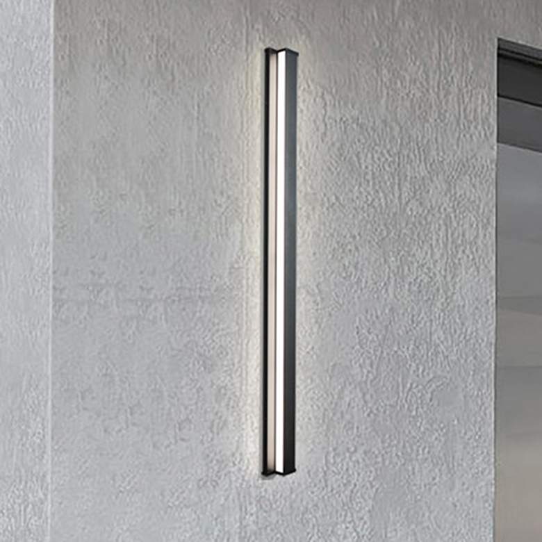 Image 1 WAC Revels 48" High Black LED Outdoor Wall Light