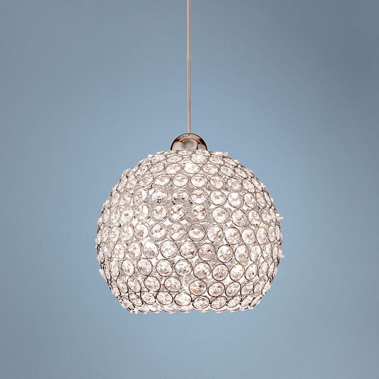 WAC Roxy 8 1/4&quot; Wide Chrome and Crystal LED Pendant Light