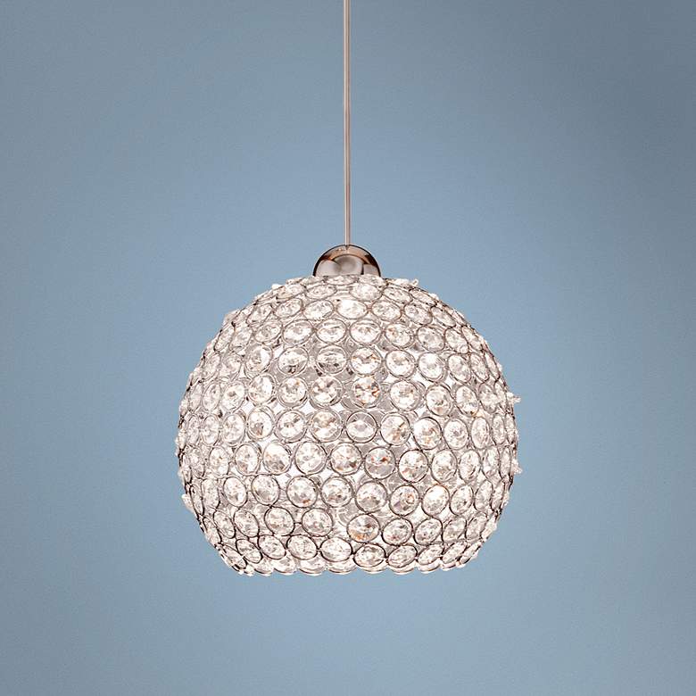 Image 1 WAC Roxy 8 1/4" Wide Chrome and Crystal LED Pendant Light