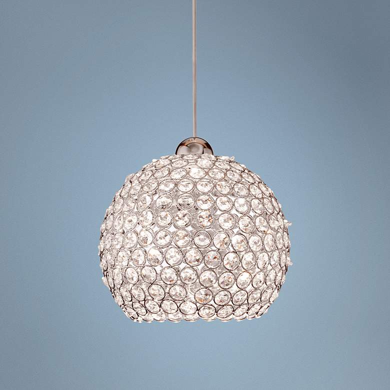 Image 1 WAC Roxy 8 1/4 inch Wide Chrome and Crystal LED Pendant Light