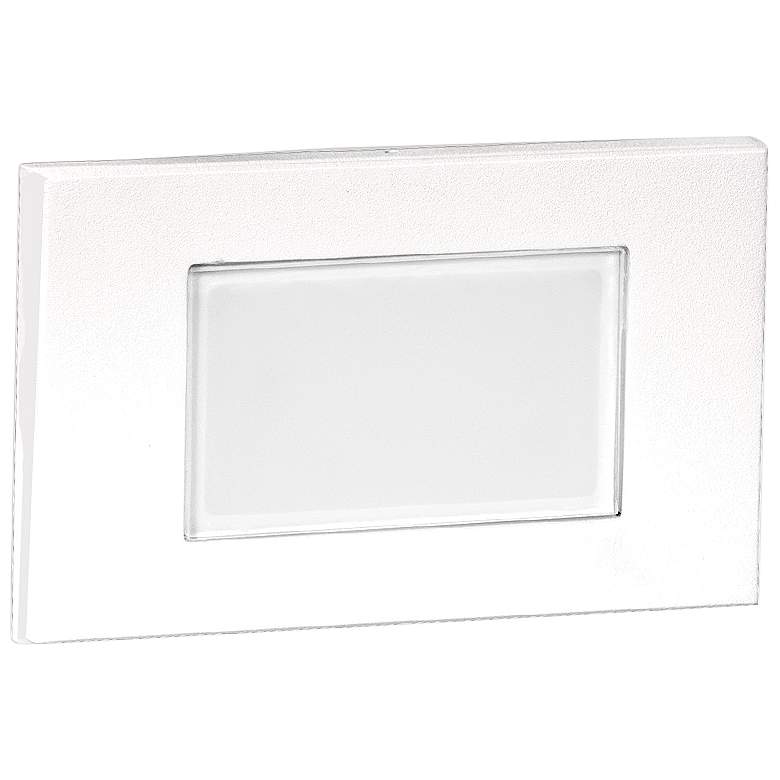 Image 1 WAC Saavy 5 inch Wide White Metal Rectangular LED Step Light