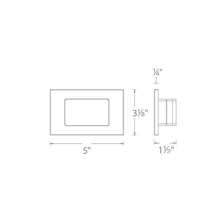 Image 2 WAC Saavy 5" Wide White Metal Rectangular LED Step Light more views