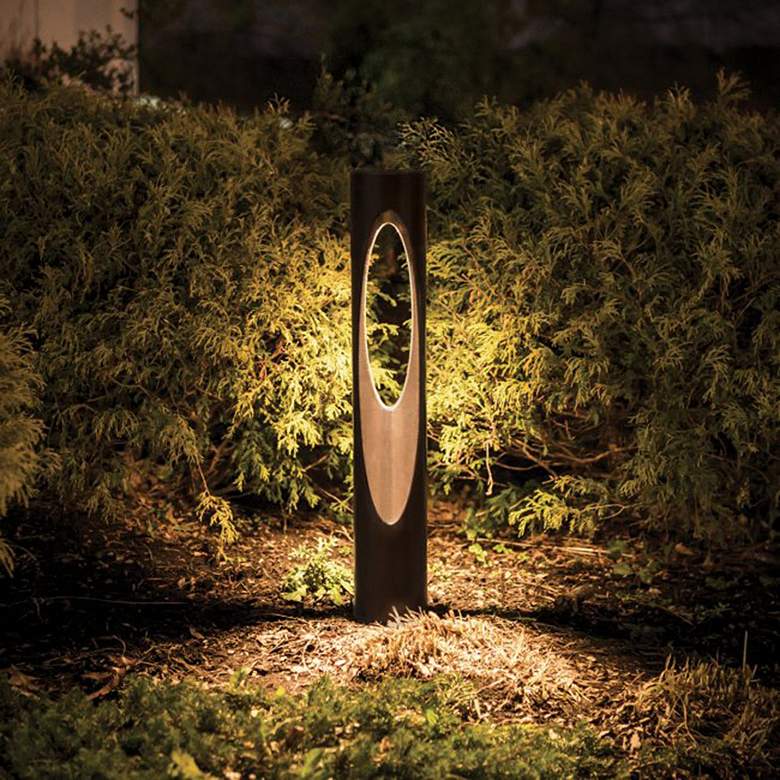 Image 3 WAC Scoop 30" High Bronze 2700K LED Bollard Landscape Light more views