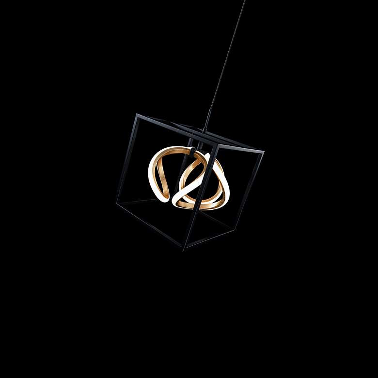 Image 5 WAC Sinclair 10 1/4" Wide Black Gold Leaf LED Mini Pendant more views