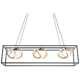 Image3 of WAC Sinclair 42 1/2" Wide Black 3-Light LED Linear Pendant