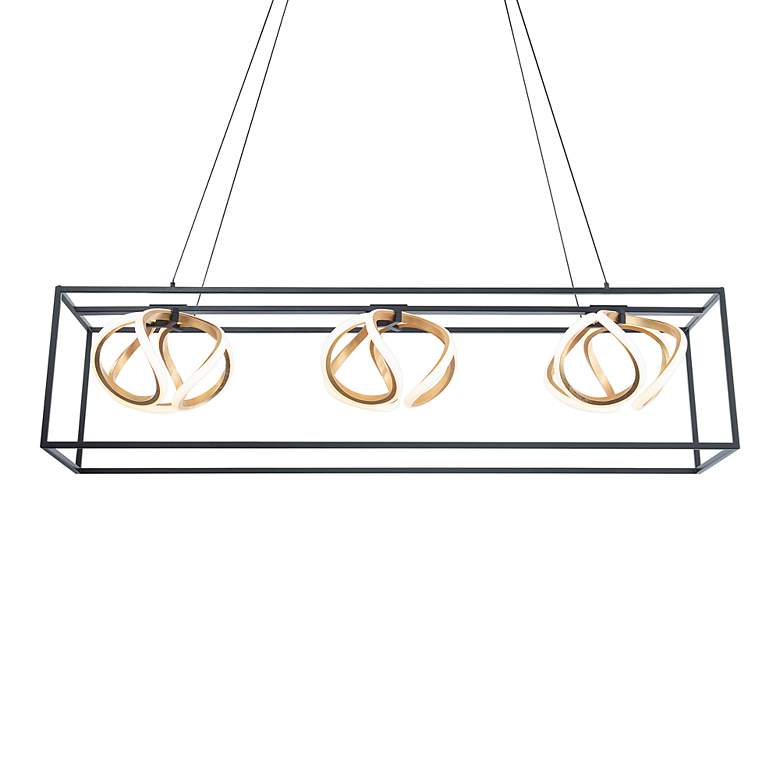 Image 3 WAC Sinclair 42 1/2" Wide Black 3-Light LED Linear Pendant