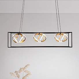 Image2 of WAC Sinclair 42 1/2" Wide Black 3-Light LED Linear Pendant