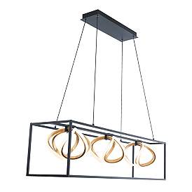 Image4 of WAC Sinclair 42 1/2" Wide Black 3-Light LED Linear Pendant more views