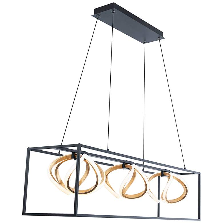 Image 4 WAC Sinclair 42 1/2" Wide Black 3-Light LED Linear Pendant more views