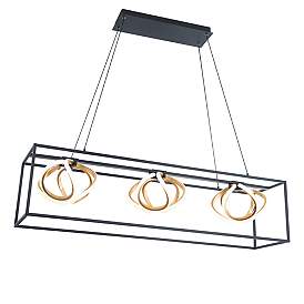 Image5 of WAC Sinclair 42 1/2" Wide Black 3-Light LED Linear Pendant more views