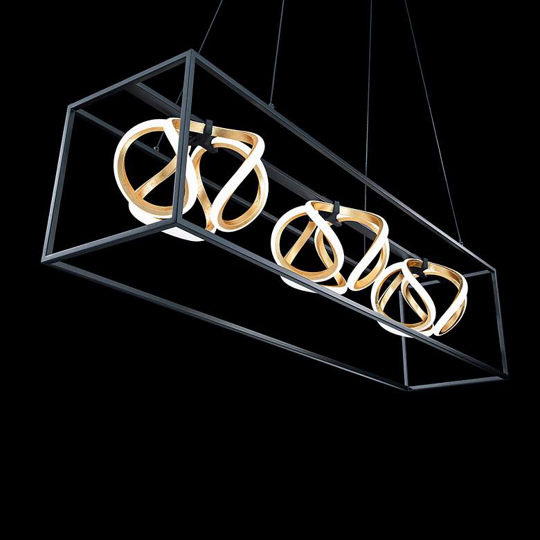 Image 6 WAC Sinclair 42 1/2" Wide Black 3-Light LED Linear Pendant more views