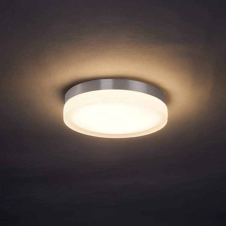 Image 1 WAC Slice 9" Wide Brushed Nickel LED Ceiling Light