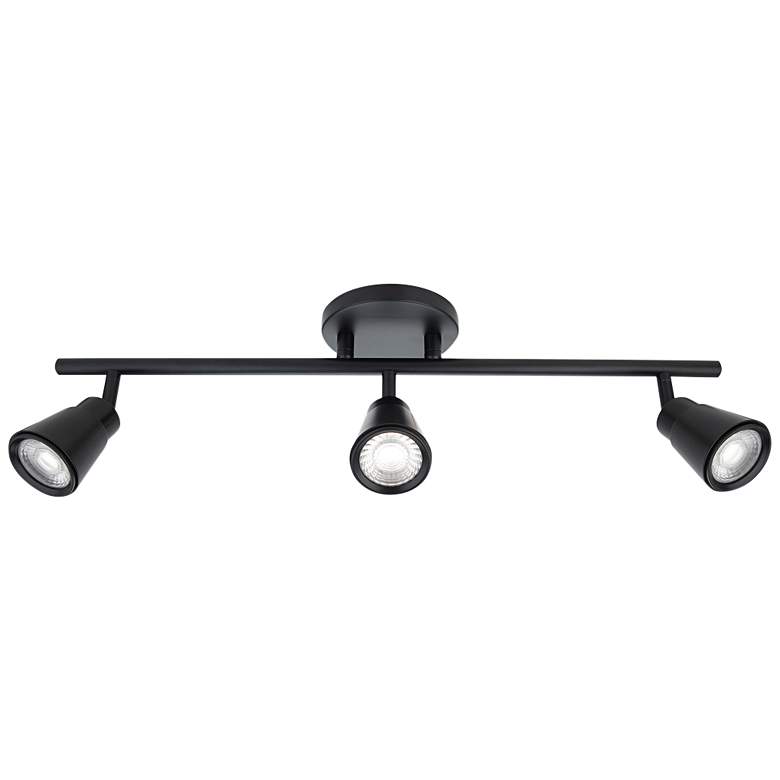 Image 1 WAC Solo 24 inch Wide 3-Light Black LED Track Light Ceiling Fixture