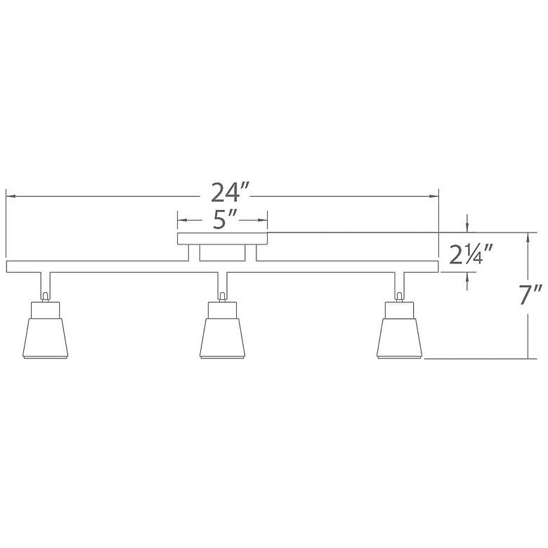 Image 4 WAC Solo 24 inch Wide 3-Light Black LED Track Light Ceiling Fixture more views