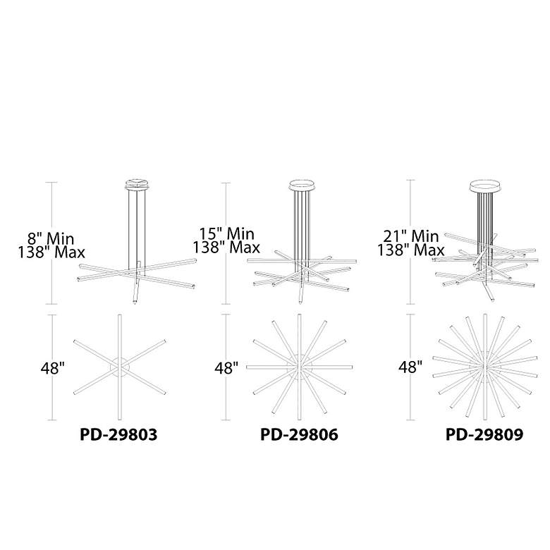 Image 3 WAC Stack 48 inch Wide 3-Light Brushed Aluminum Modern Linear Arm Pendant more views