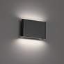 1_WAC Tablet 8 1/2" Wide 2-Light Modern Black Outdoor Wall Light