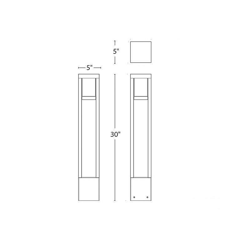 Image 2 WAC Tower 30" High Bronze Metal LED Bollard Light more views