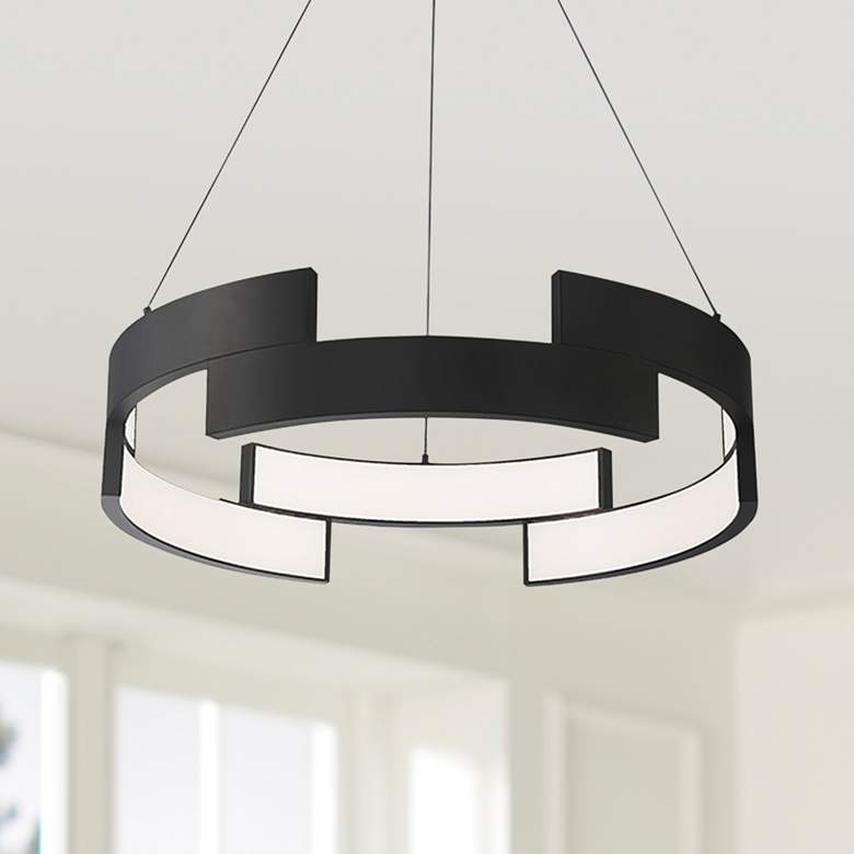 Image 1 WAC Trap 20" Wide Black LED Pendant Light
