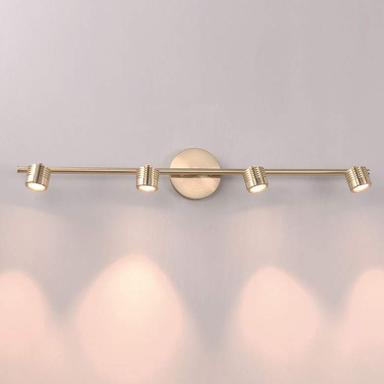 Image 1 WAC Vector 34" Wide Brushed Brass LED Track-Style 4-Light Fixture